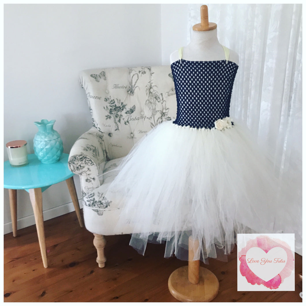 Navy blue & Ivory Tutu dress