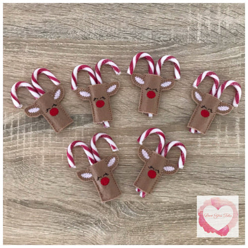 Reindeer candy cane holder