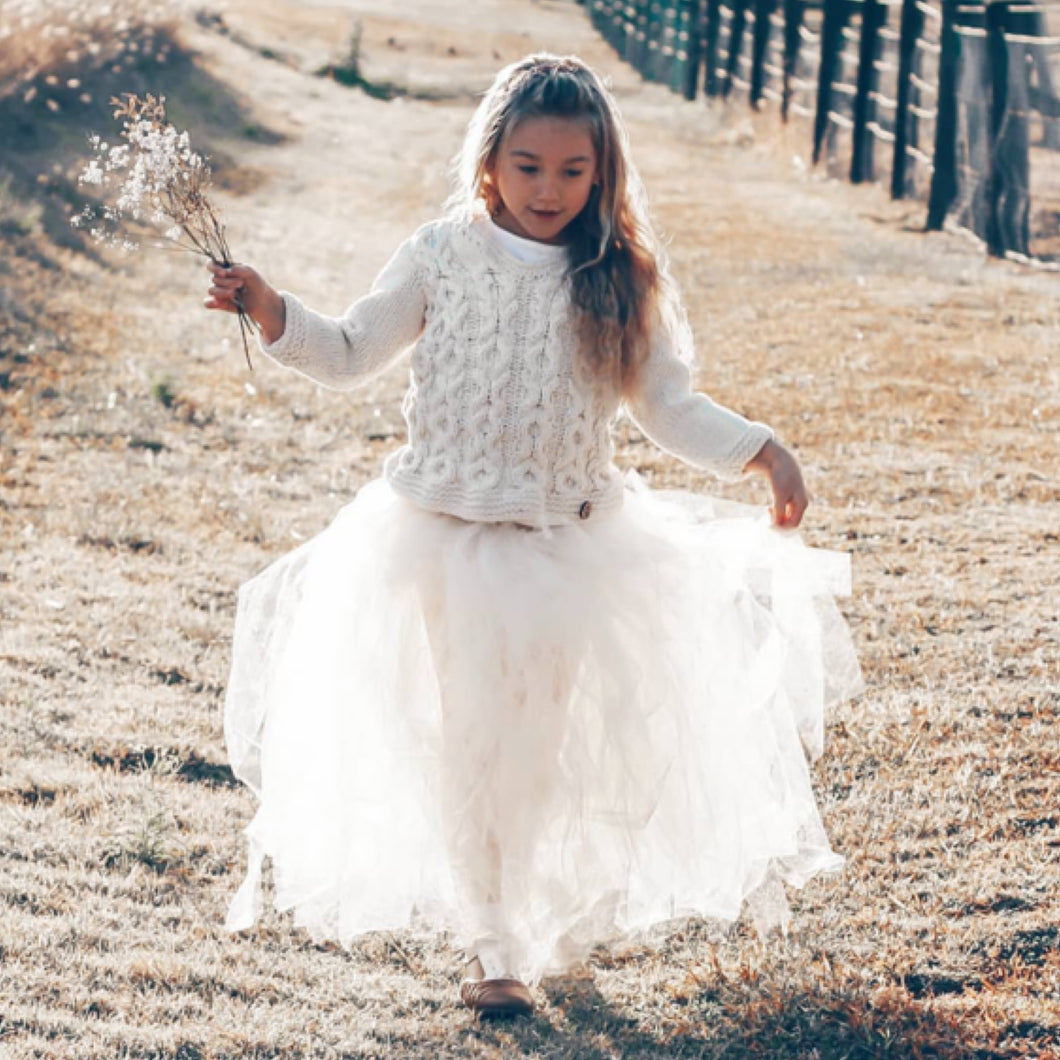 Ivory full length girls Tutu skirt