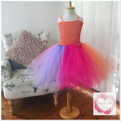 Orange, coral, lavender & fuchsia Tutu dress