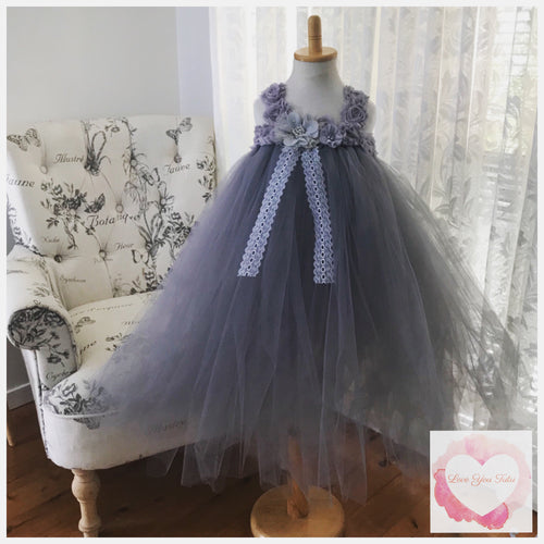 Grey 3/4 length Tutu dress