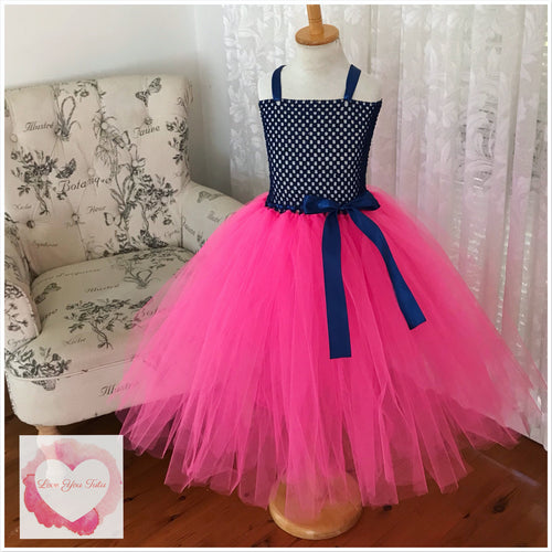 Navy & shocking pink Tutu dress