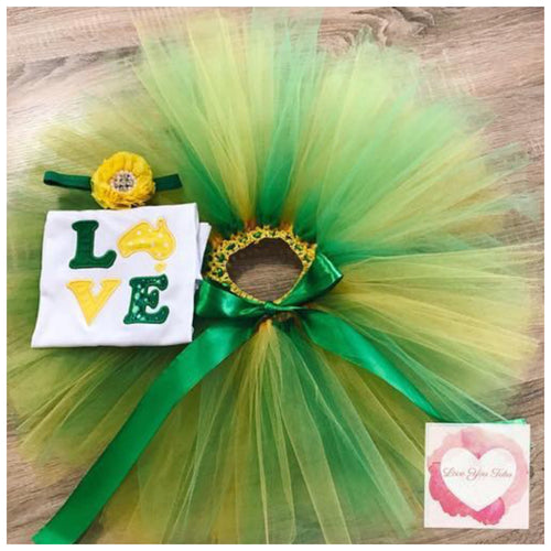 Embroidered Australia Day tutu set