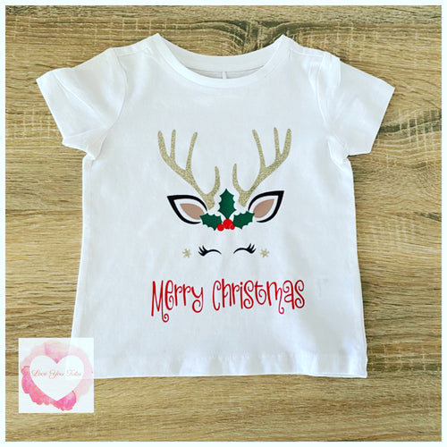 Reindeer face Merry Christmas design