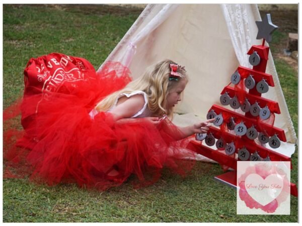 Christmas red full length girls tutu skirt