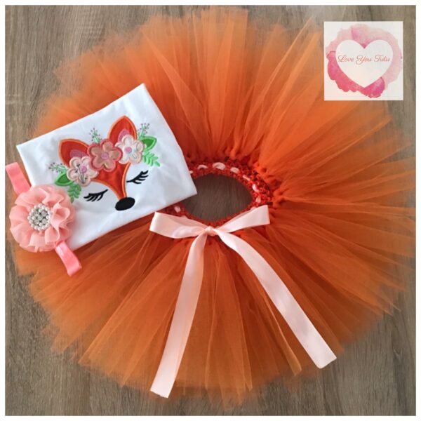 Embroidered Fox tutu set