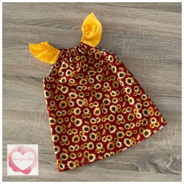 Sunflower flutter sleeve dress size 0- ready to ship