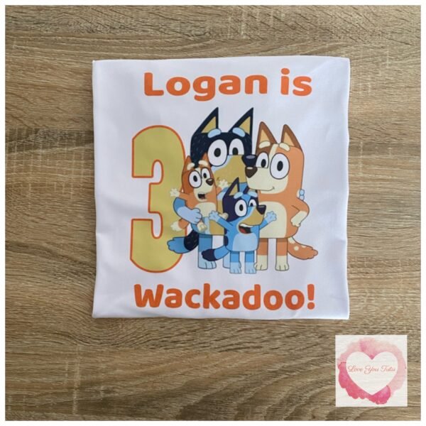 Blue dog wackadoo printed design