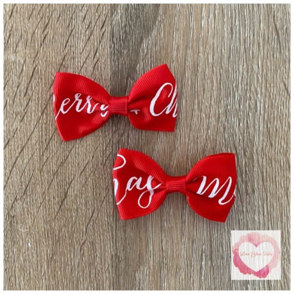 Christmas Bow hair clip sets - Image 3