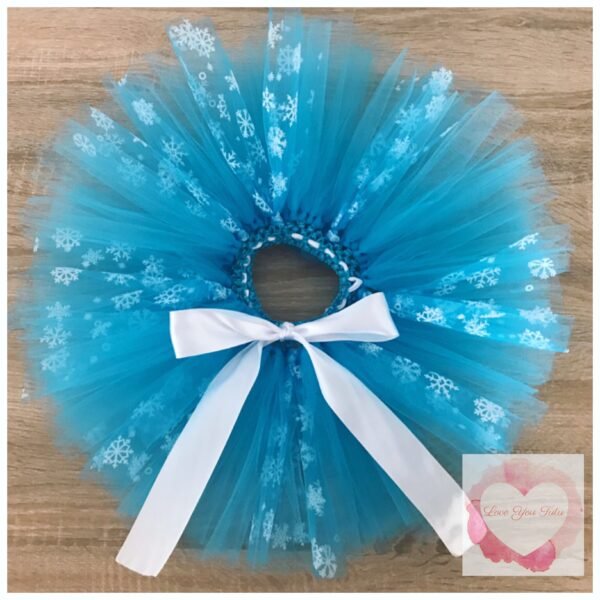 Turquoise & snowflake short Tutu skirt