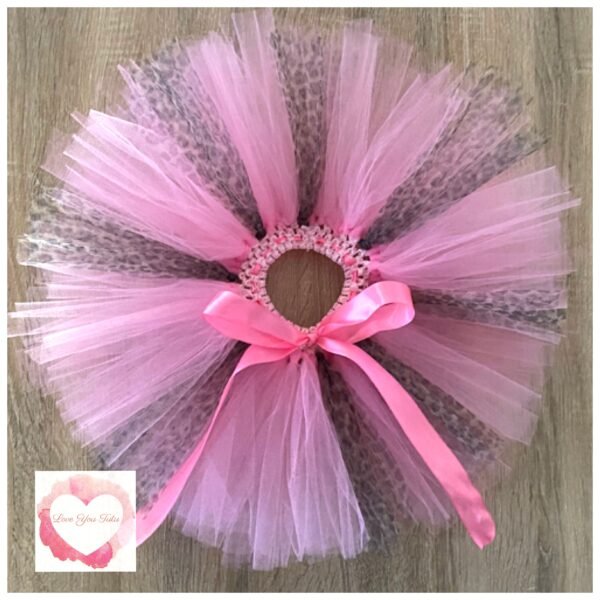 Pink & leopard short tutu 1-5 years -ready to ship