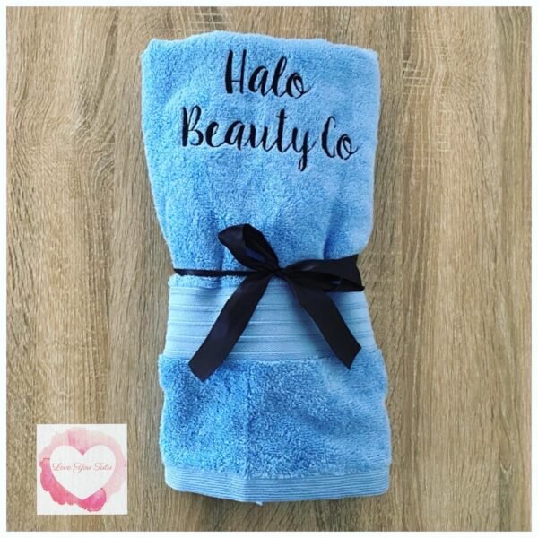 Embroidered personalised towel- name/wording only - Image 5