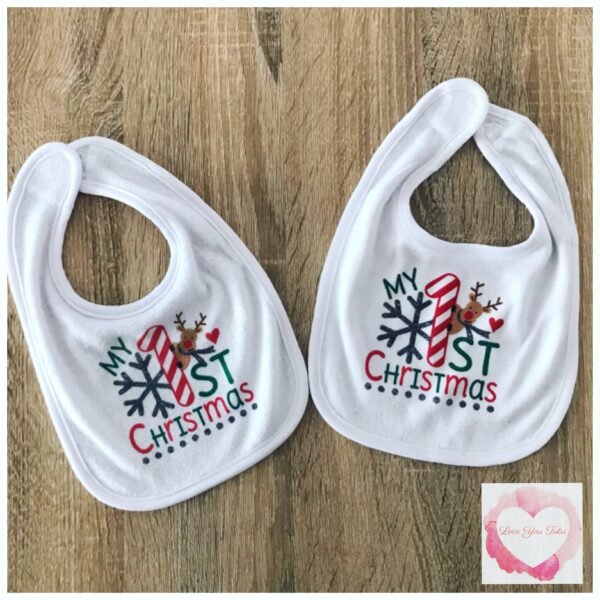 1st Christmas baby bib