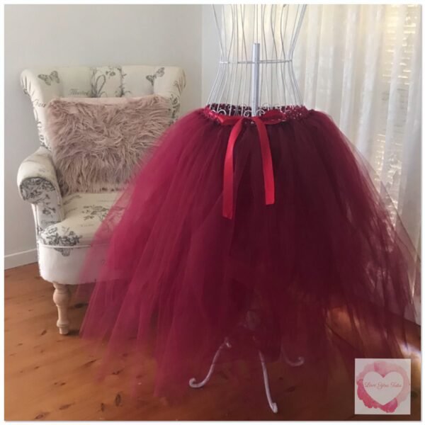 Full length burgundy adult/maternity Tutu skirt