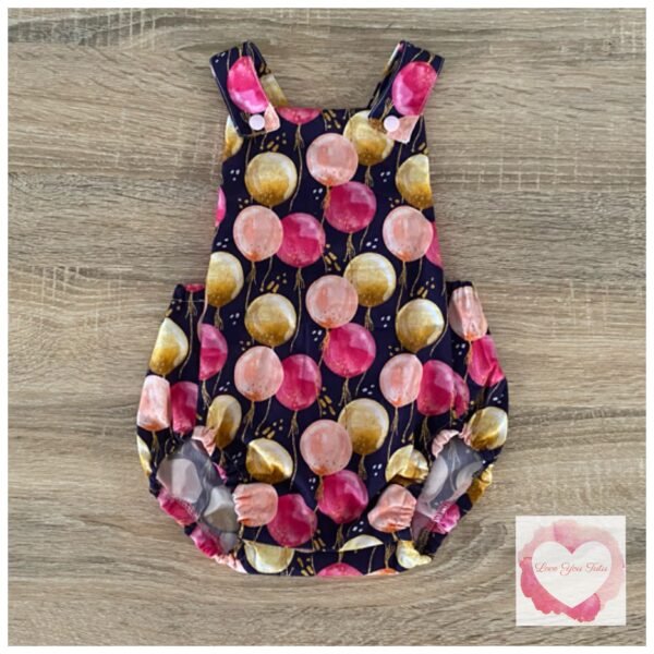 Balloon Birthday romper size 9-12 mths (0)-ready to ship