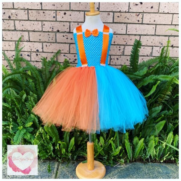 Orange and turquoise tutu dress