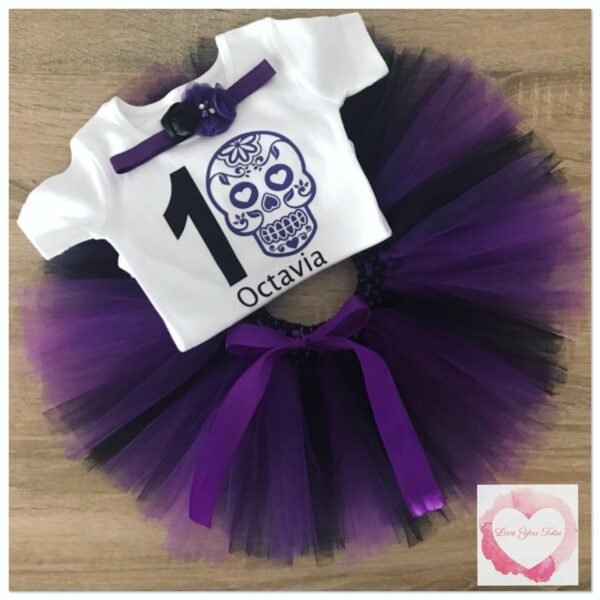 Personalised sugar skull tutu set