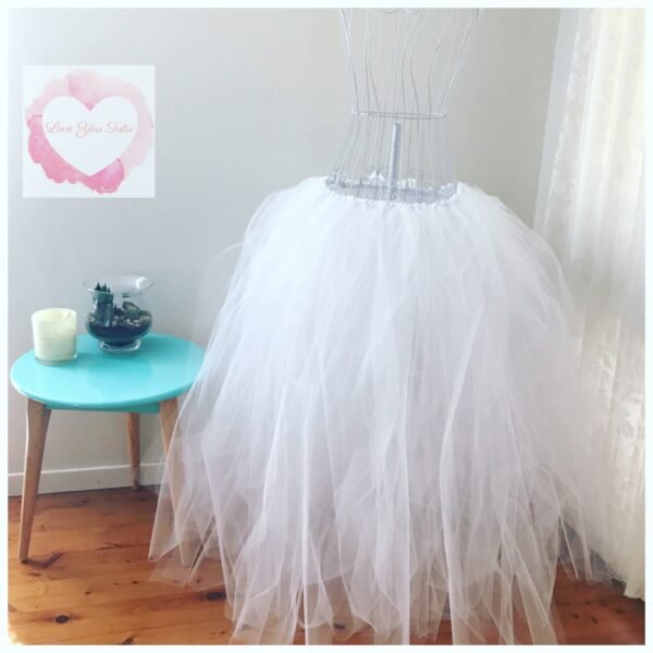 Full length white adult/maternity Tutu skirt