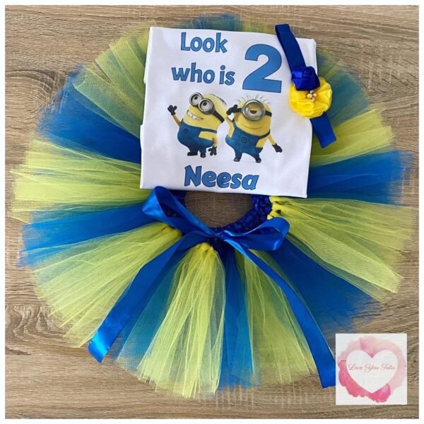 Yellow Mins personalised tutu set