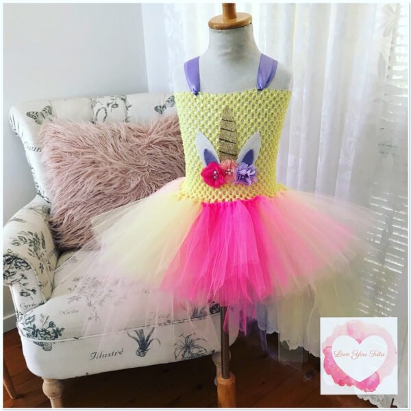 Unicorn hi low tutu dress