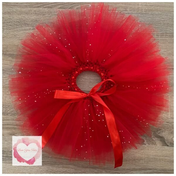 Red & sequins short tutu 1-5 years -ready to ship