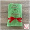 Embroidered Grinchy Christmas towel- ready to ship