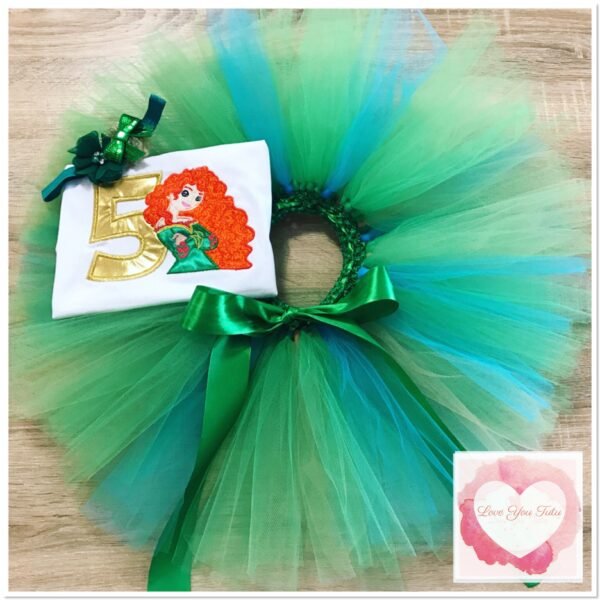 Embroidered Merida Brave tutu set