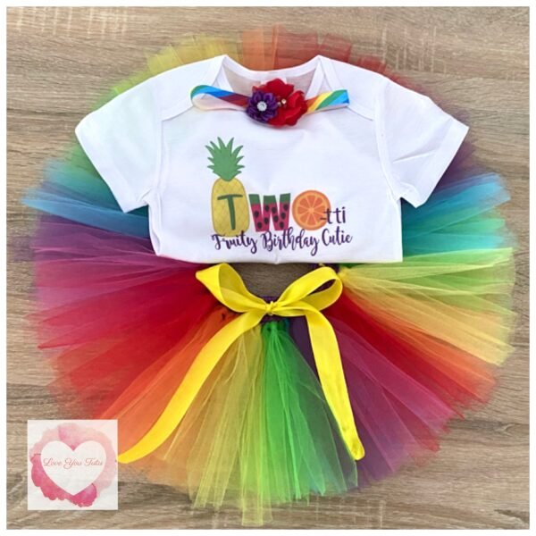 Two-tti fruity printed tutu set