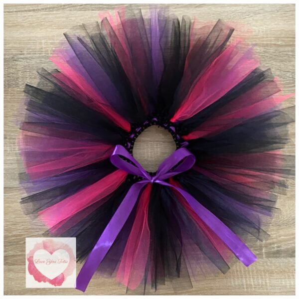 Black, purple & fuchsia short Tutu skirt