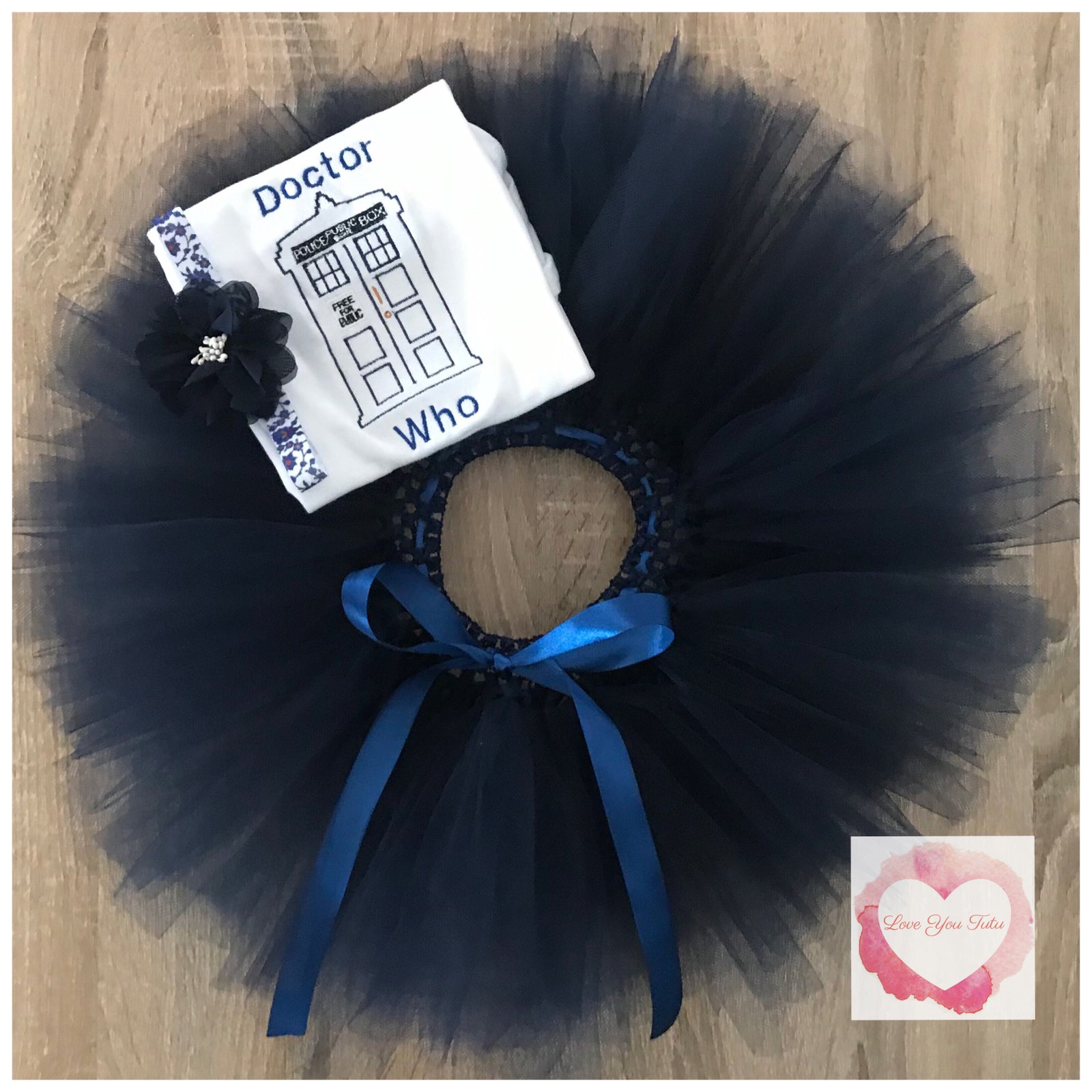 Embroidered Who tutu set