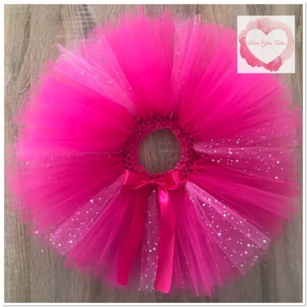 Fuchsia& sequin tulle short Tutu skirt