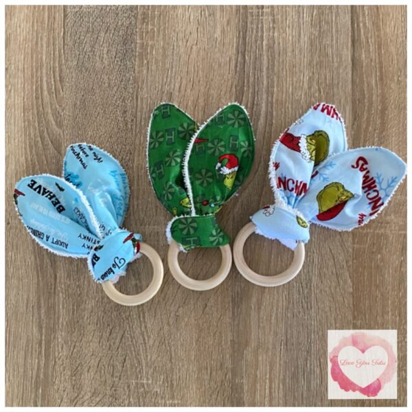 The Grinch bunny teethers