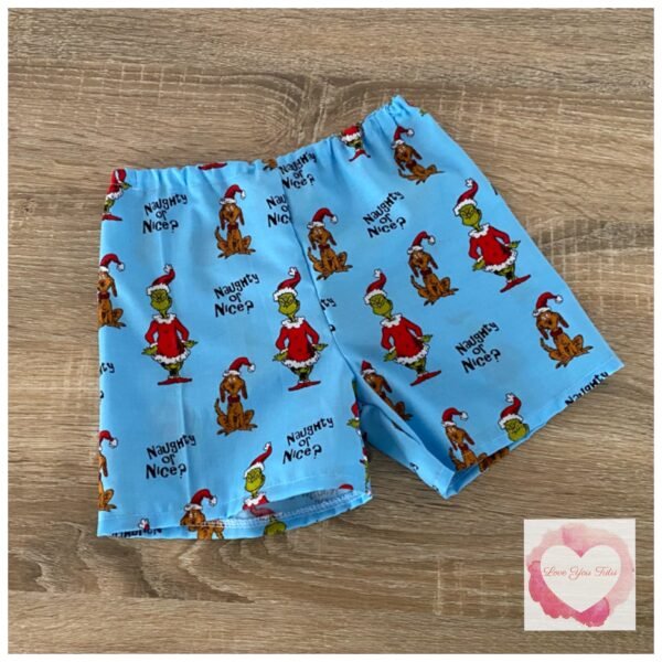 The Grinch Christmas shorts size 2 - ready to ship