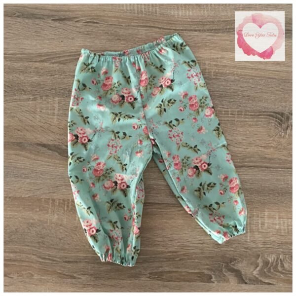 Floral mint green harem pants size 2-ready to ship