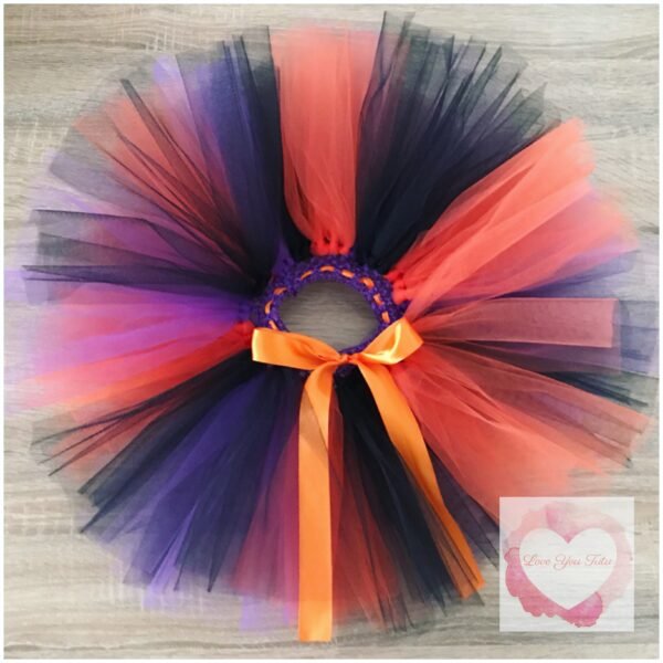 Halloween purple, orange & black short Tutu skirt