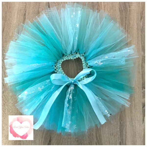 Multicoloured greens/snowflake short tutu 1-5 years -ready to ship