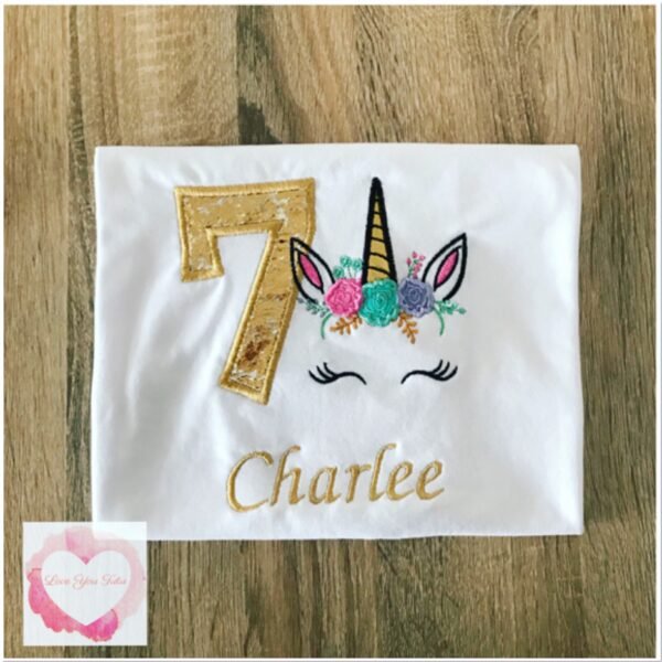 Embroidered unicorn face design - Image 3