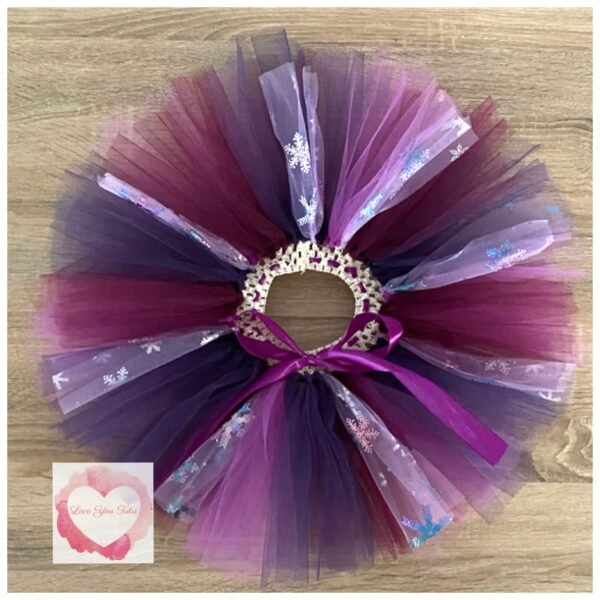 Purple metallic Snowflake short tutu 1-5 years -ready to ship