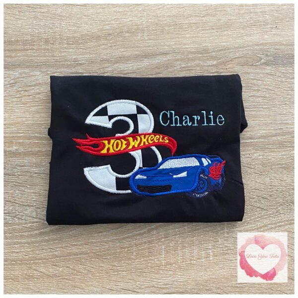 Embroidered racing design
