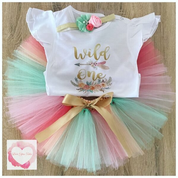 Wild one boho printed tutu set