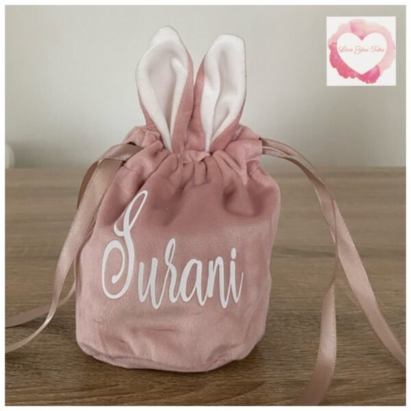 Personalised Velvet bunny bags - Image 5