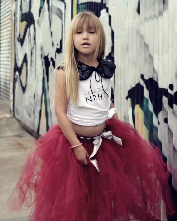 Burgundy 3/4 length Tutu skirt