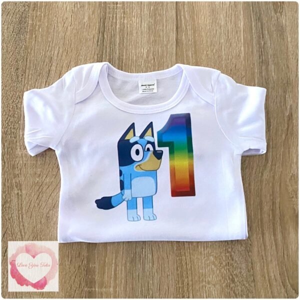 Rainbow Blue dog printed design