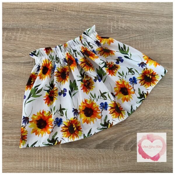 Sunflower paperbag skirt- size 5-6 - ready to ship