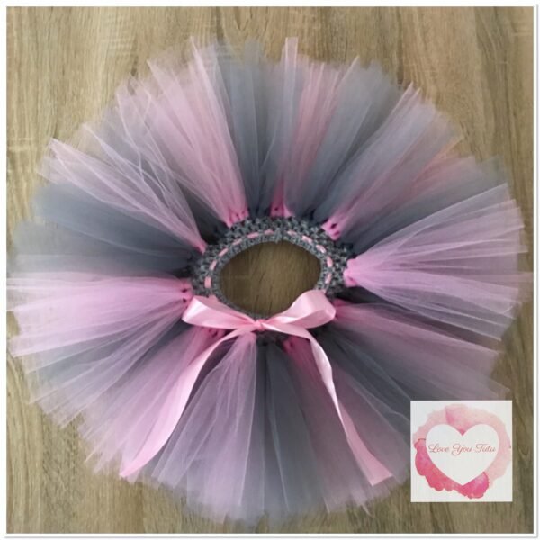 Pink & Grey short Tutu skirt