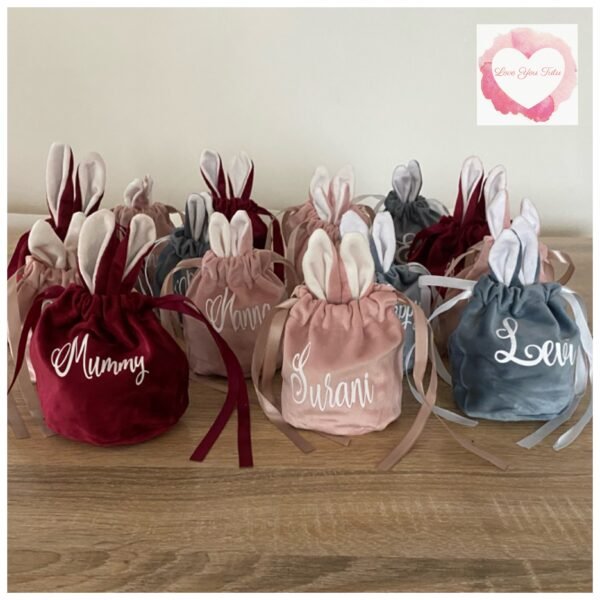 Personalised Velvet bunny bags