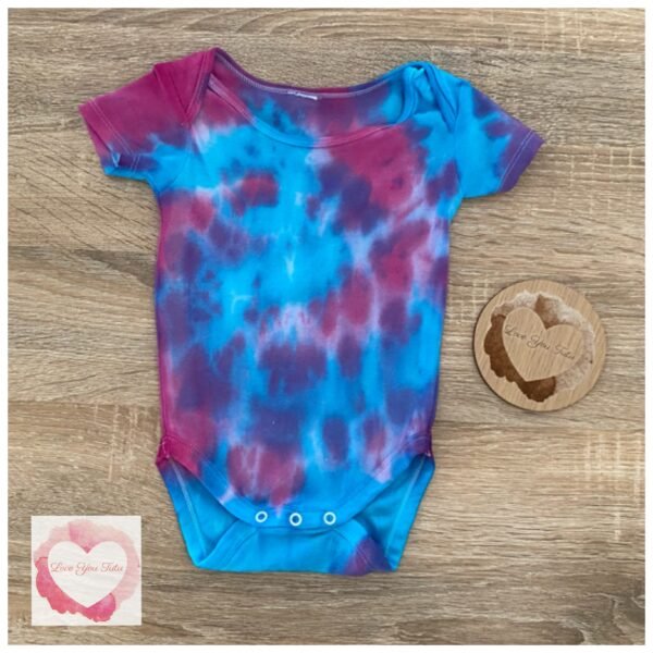 Hand tie dyed onesie size 0-ready to ship