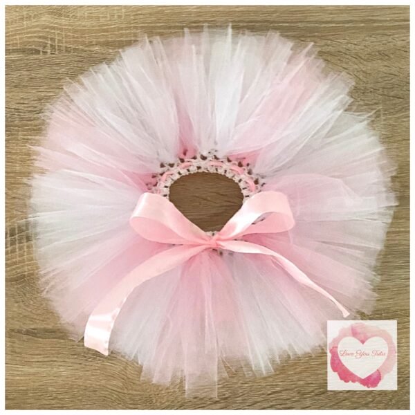 White & pink short Tutu skirt