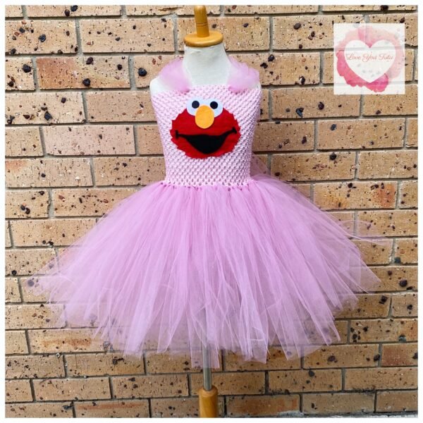 Dusty pink Red monster tutu dress