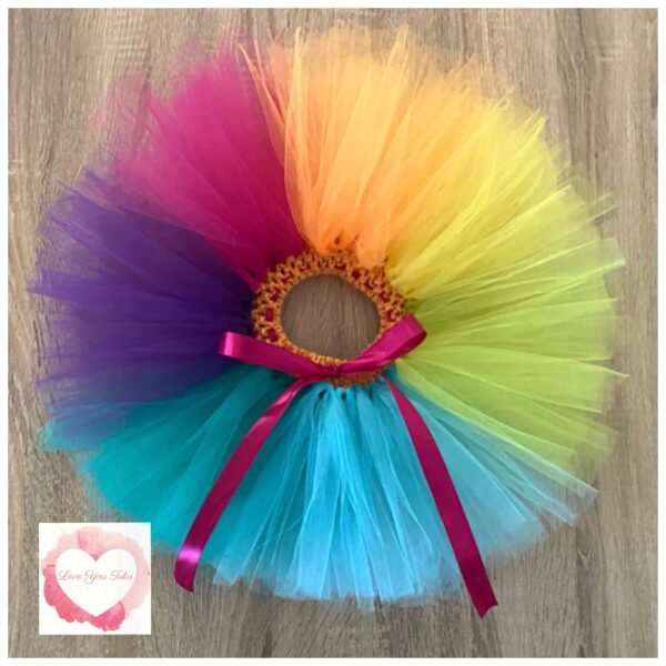 Rainbow short tutu 4-6 years -ready to ship